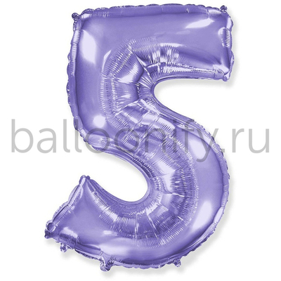 Шар ЦИФРА 5 Lilac 40" 102 см