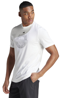 Мужская теннисная футболка Adidas Aeroready Graphic Tennis T-Shirt - white