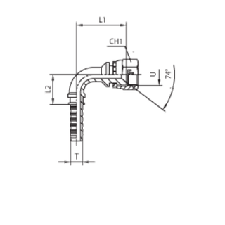 Фитинг DN 12 JIC (Г) 1.1/16 (90)