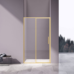 Душевая дверь Vincea Слим 8мм (Slim 8mm) VDP-4SL120CLG, брашированное золото, стекло прозрачное