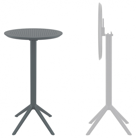 Стол пластиковый барный складной Siesta Contract Sky Folding Bar Table 60, темно-серый