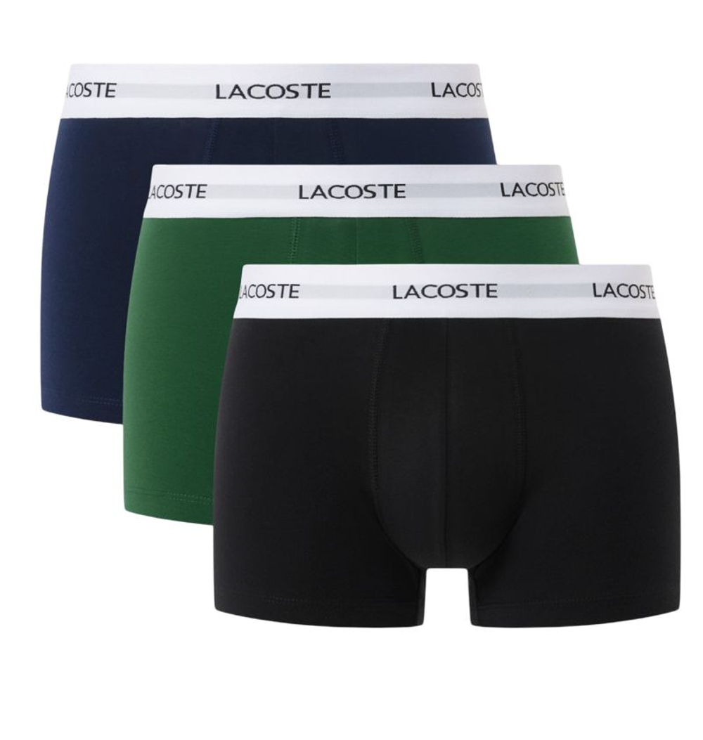 Боксерки теннисные Lacoste Stretch Cotton Short 3P - black/green/navy blue