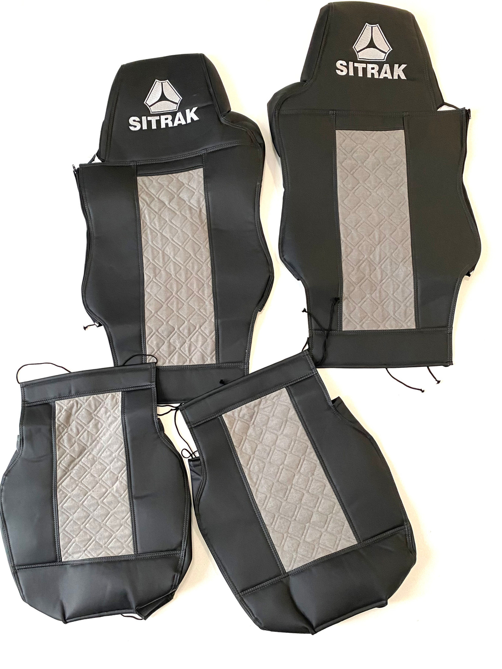 Чехлы SITRAK C7H (экокожа, черный, серая вставка)