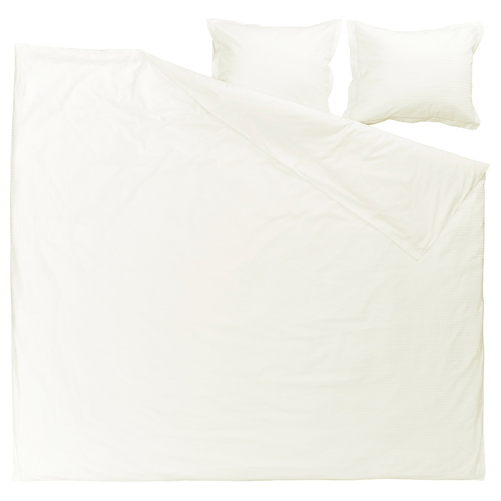 IKEA LUKTVICKER  (ИКЕА ЛУКТВИКЕР)  -  Пододеяльник и 2 наволочки - белый 200x200/50x60 см