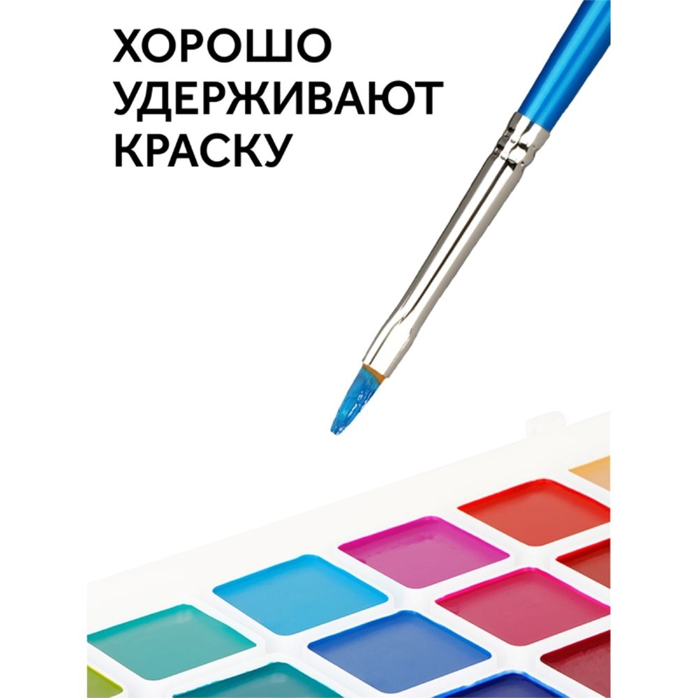 Набор кистей синтетика 5шт (1, 3, 5 кругл., 5, 8 плоск)), Гамма