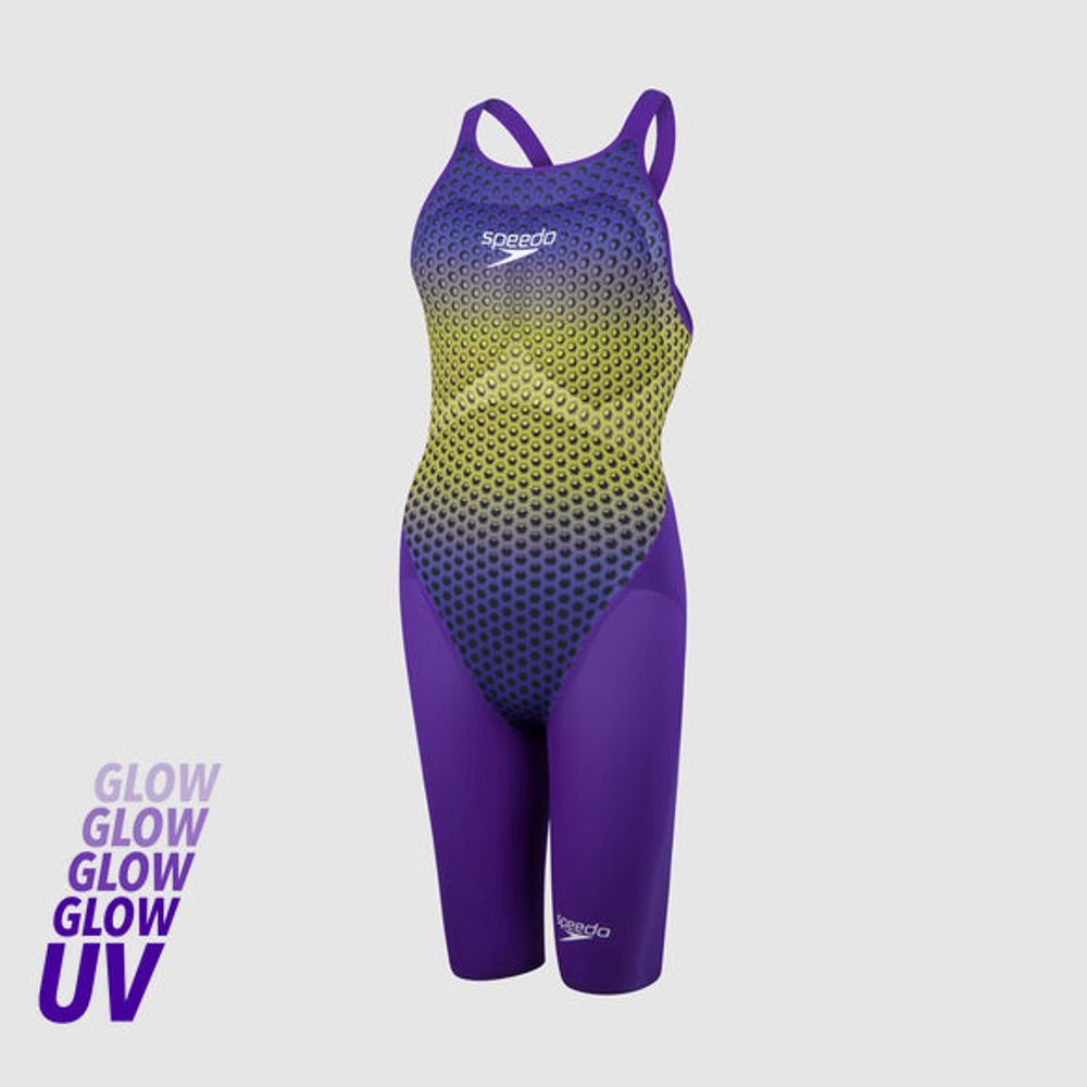 (2020) Стартовый костюм SPEEDO FASTSKIN LZR PURE VALOR Openback Kneeskin Violet/Fluo yellow/Black ПОД ЗАКАЗ