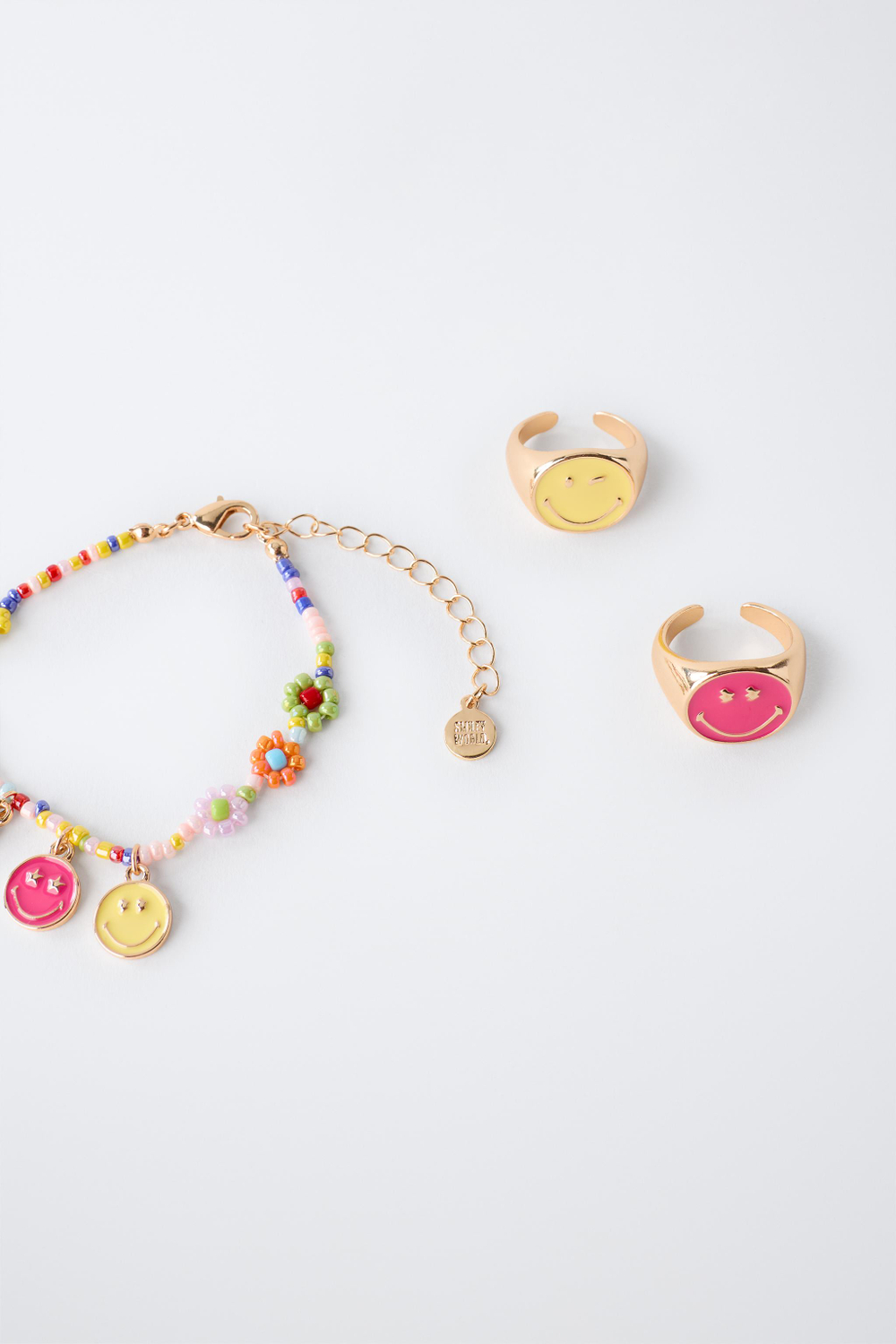 ZARA НАБОР ИЗ КОЛЕЦ И БРАСЛЕТА С БУСИНАМИ SMILEYWORLD ®, РАЗНОЦВЕТНЫЙ