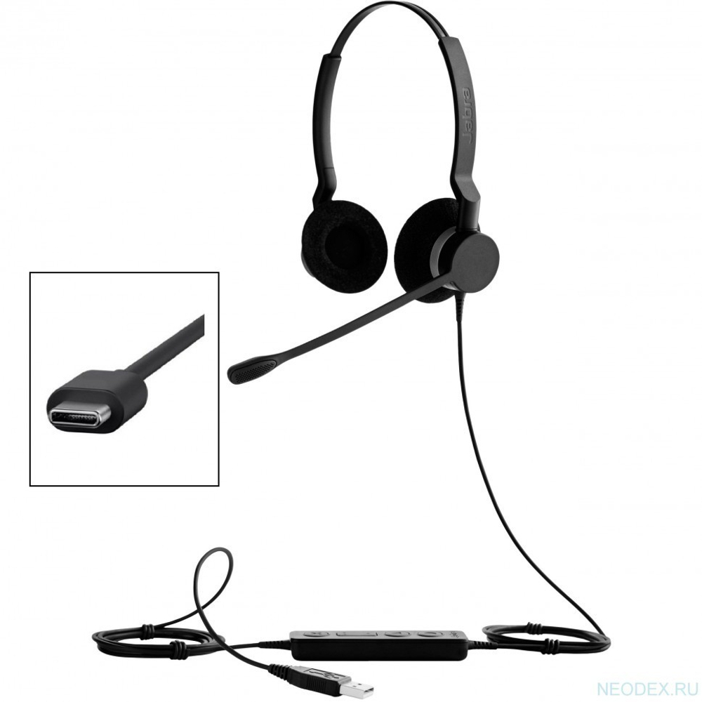 Jabra BIZ 2300 Duo MS проводная гарнитура USB-C ( 2399-823-189 )