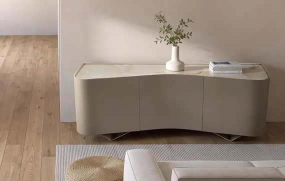 Комод Shelf 200х80х50 см, глянцевая керамика Toscane, матовая эмаль цвета тауп