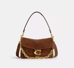 COACH СУМКА ЧЕРЕЗ ПЛЕЧО TABBY CHAIN, КОРИЧНЕВЫЙ