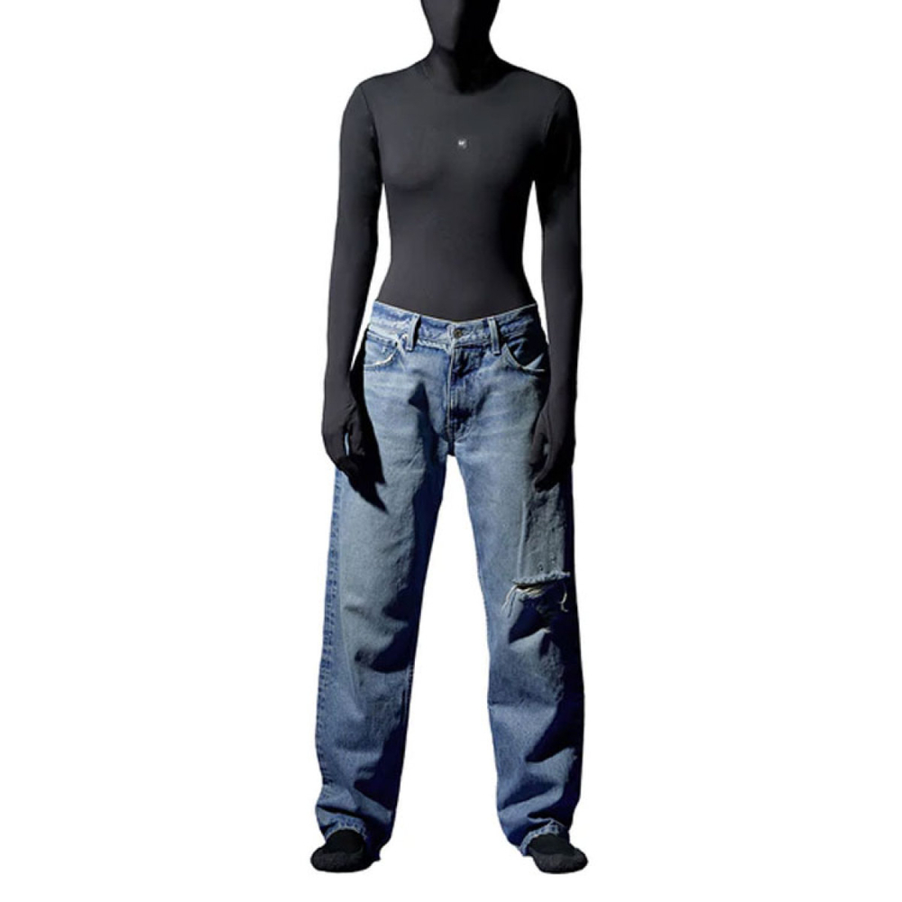 YEEZY x Gap x Balenciaga джинсы, синий, вымытый, разрезы