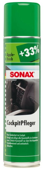 SONAX Cockpit Pfleger - Очиститель-полироль для пластика глянцевая (яблоко), 400мл