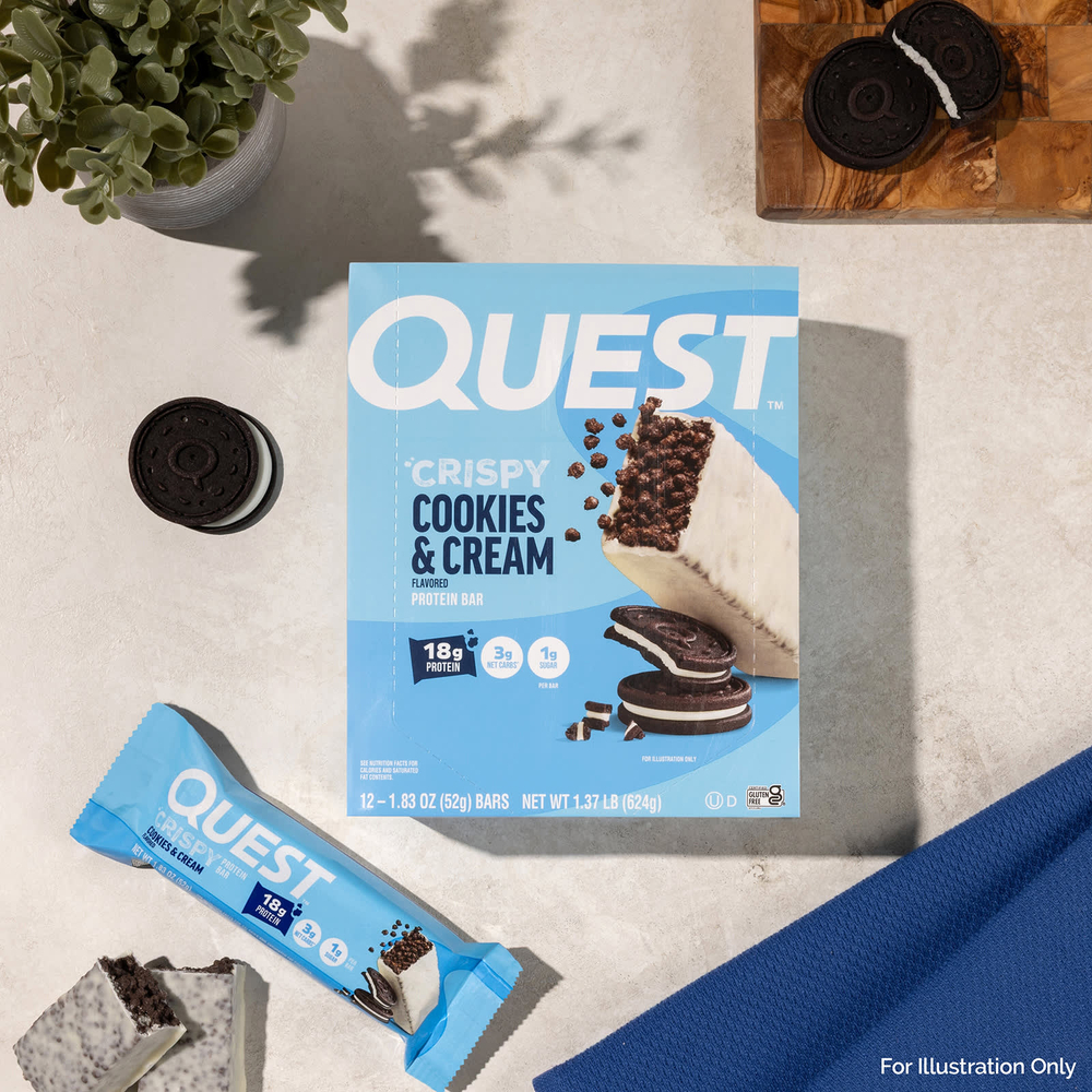 Quest Nutrition, протеиновый батончик, хрустящее печенье с кремом, 12 батончиков по 52 г (1,83 унции)