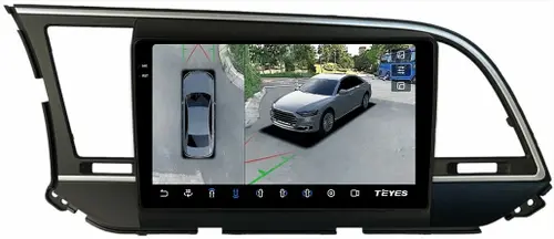 Магнитола для Hyundai Elantra 6 2016-2018 (штатная КЗВ, рамка тип 1) - Teyes CC3-2K-360 монитор 9.5" 2K QLED на Android 10, Быстрая, CarPlay, 4G SIM-слот, 4 камеры в комплекте