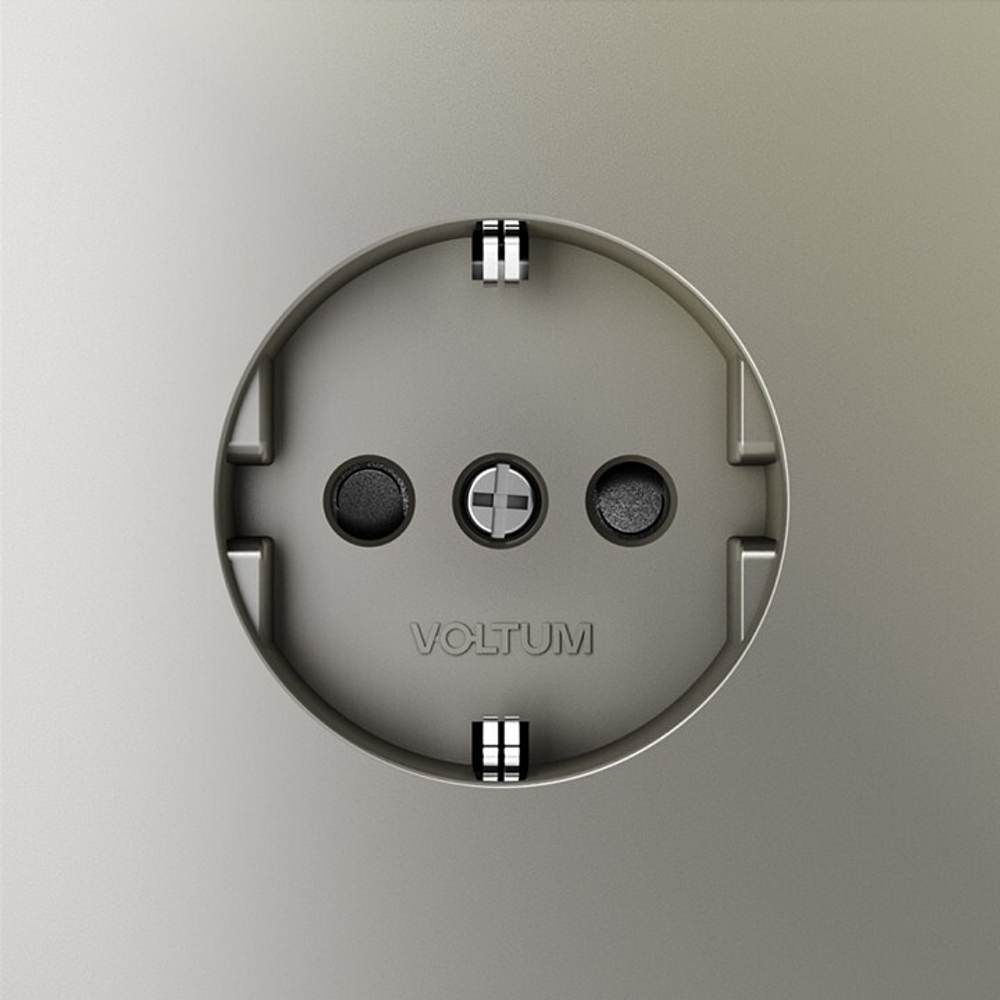 Розетка с заземлением и со шторкой, без рамки Voltum S70 VLS040204
