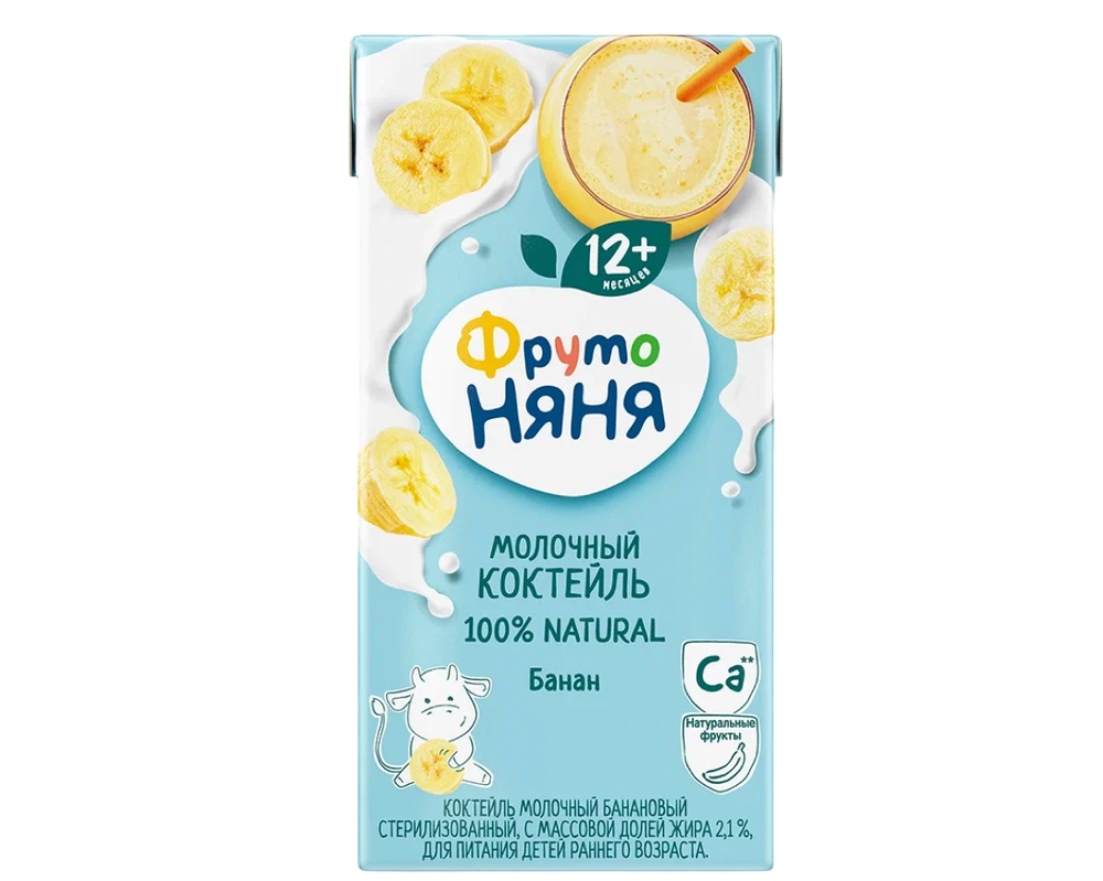 «Ф-Н» 0,2 л коктейль молочный с бананом стер. 2,1% (12 шт)
