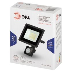 Прожектор светодиодный уличный ЭРА LPR-042-2-65K-030 30Вт 6500K IP44 рег инфракрасный датчик движения гарантия 2 года | Прожекторы Стандарт