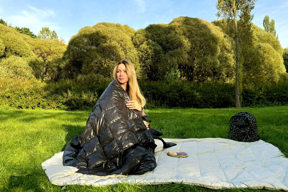 Плед дорожный пуховый 140х200 German Grass Travel Plaid черный