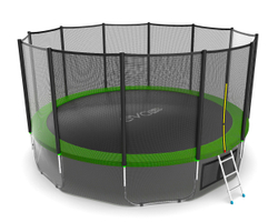 EVO JUMP External 16ft (Green) + Lower net. Батут с внешней сеткой и лестницей, диаметр 16ft (зеленый) + нижняя сеть