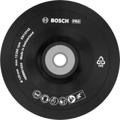 Опорная тарелка с гайкой 125 мм BOSCH 1608601033