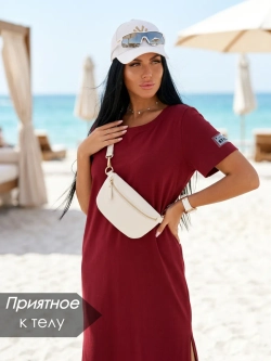 Платье трикотажное домашнее повседневное длинное