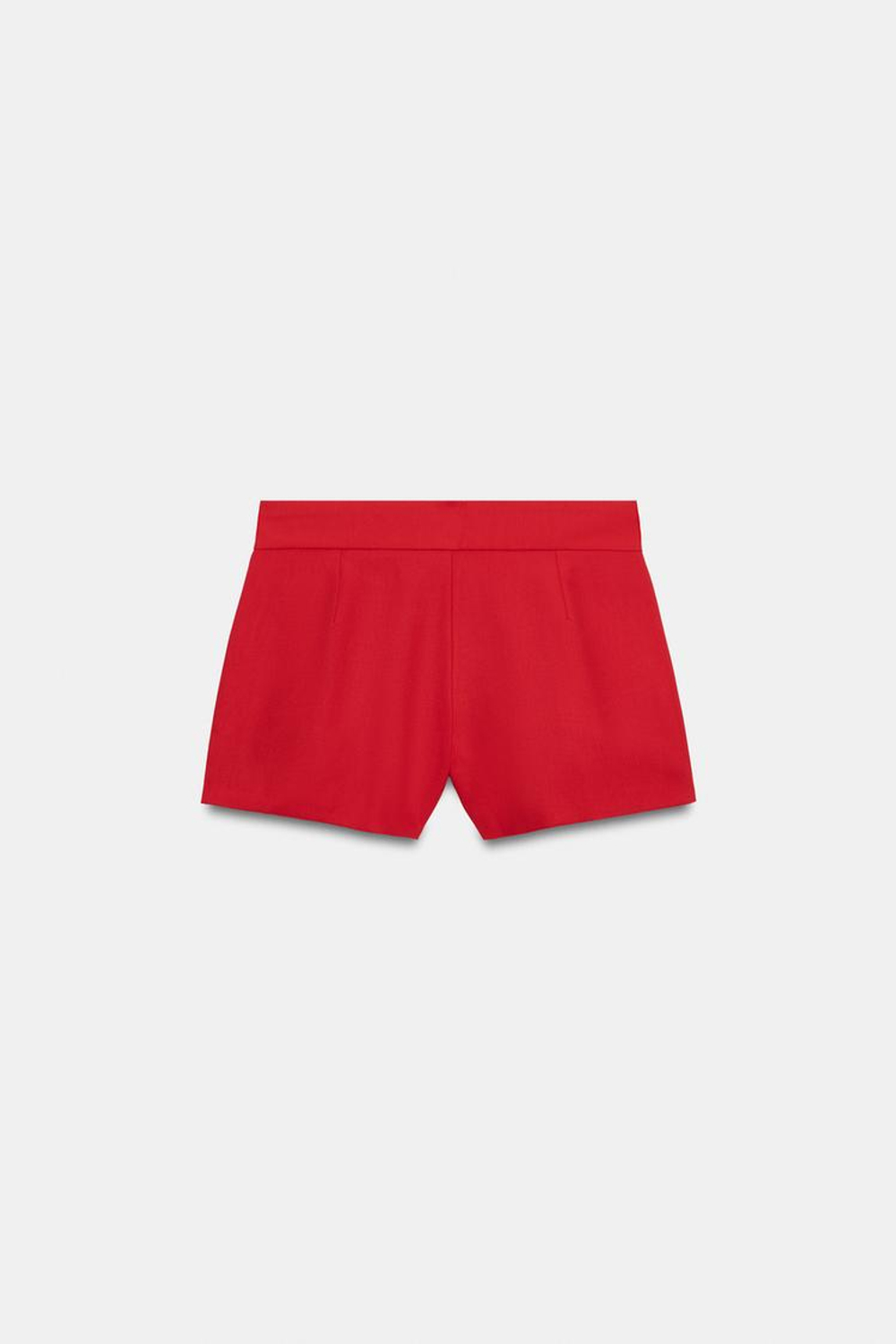 ZARA ШОРТЫ С ЗАЩИПАМИ, КРАСНЫЙ