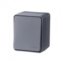 Переключатель проходной одноклавишный IP54 Systeme Electric AtlasDesign Profi54 Антрацит ATN544061