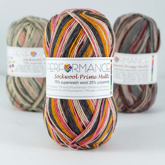 Пряжа Sock Wool Prime Multi 4-ply PERFORMANCE (75% шерсть супервош, 25% полиамид)