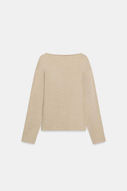 ZARA ПРИТАЛЕННАЯ ФУТБОЛКА, ПЕСОЧНЫЙ МЕЛАНЖ
