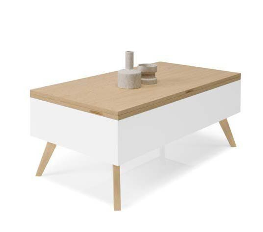 Обеденный стол-трансформер Kendra 4036 Roble 1/Blanco Mate Disemobel