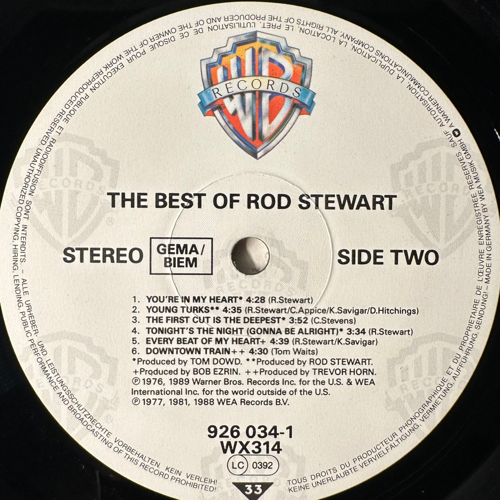 Rod Stewart ‎– The Best Of Rod Stewart (Германия 1989г.)