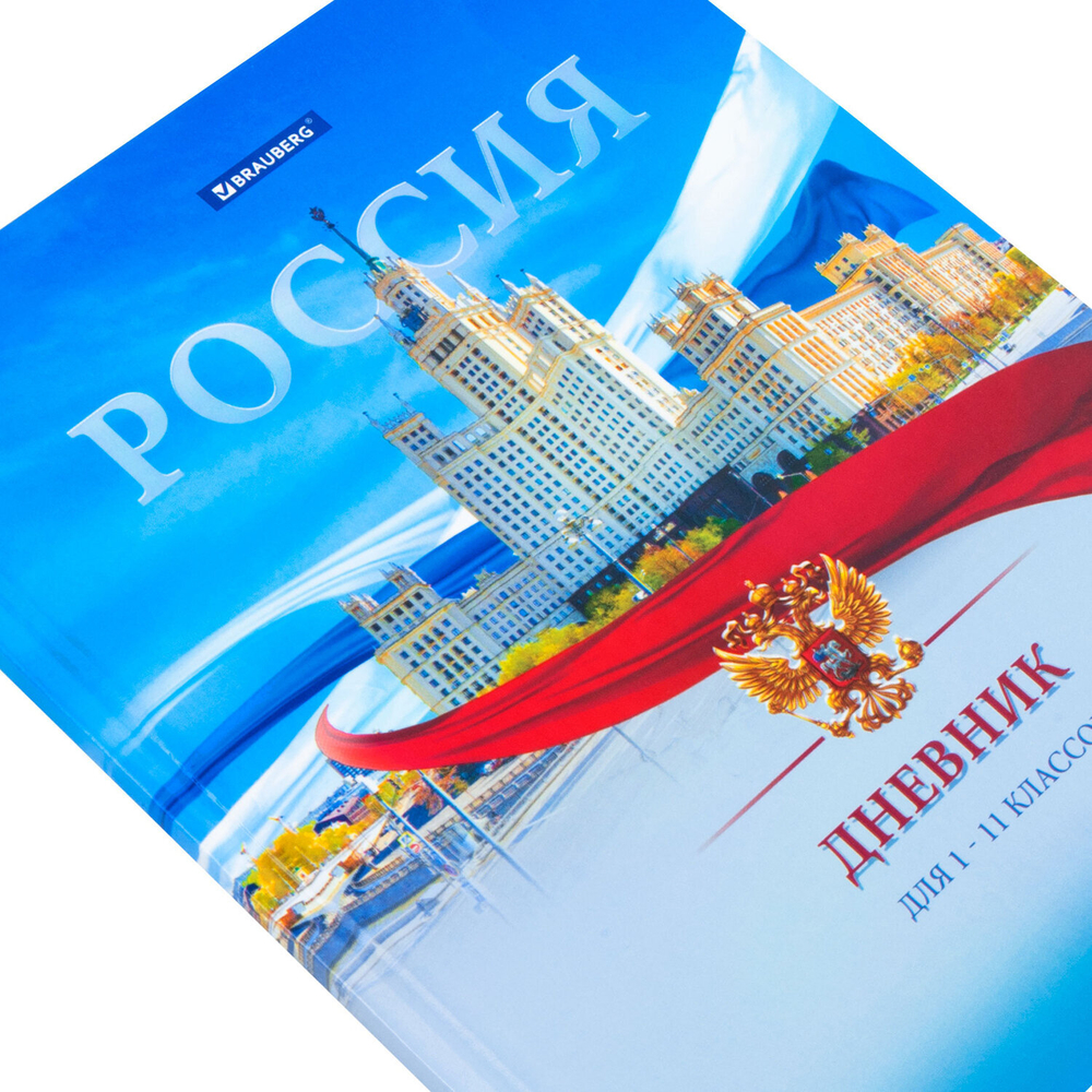Дневник 1-11 класс 40 л., твердый, BRAUBERG, ламинация, цветная печать, "РОССИЙСКОГО ШКОЛЬНИКА-9", 106861