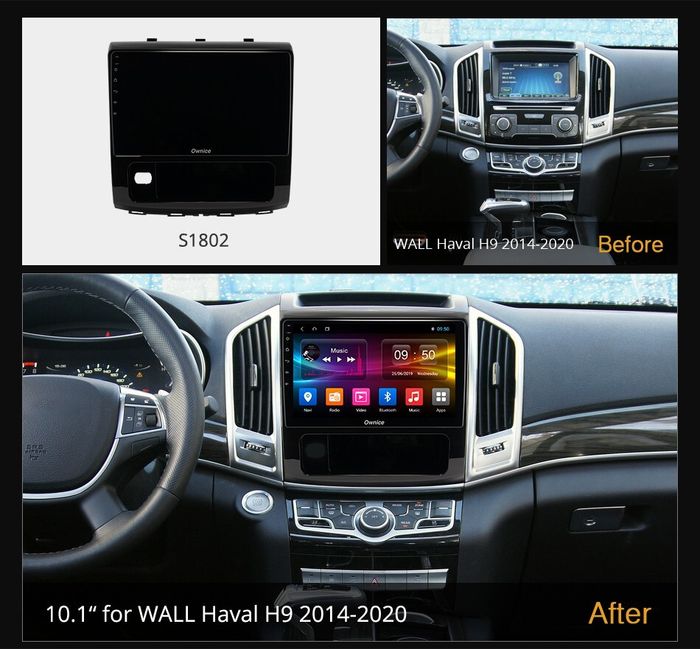 Магнитола для Haval H9 2015-2021 - Kuberg OL-1802-NPQ QLed, Android 12, Быстрая, CarPlay, 4G SIM-слот
