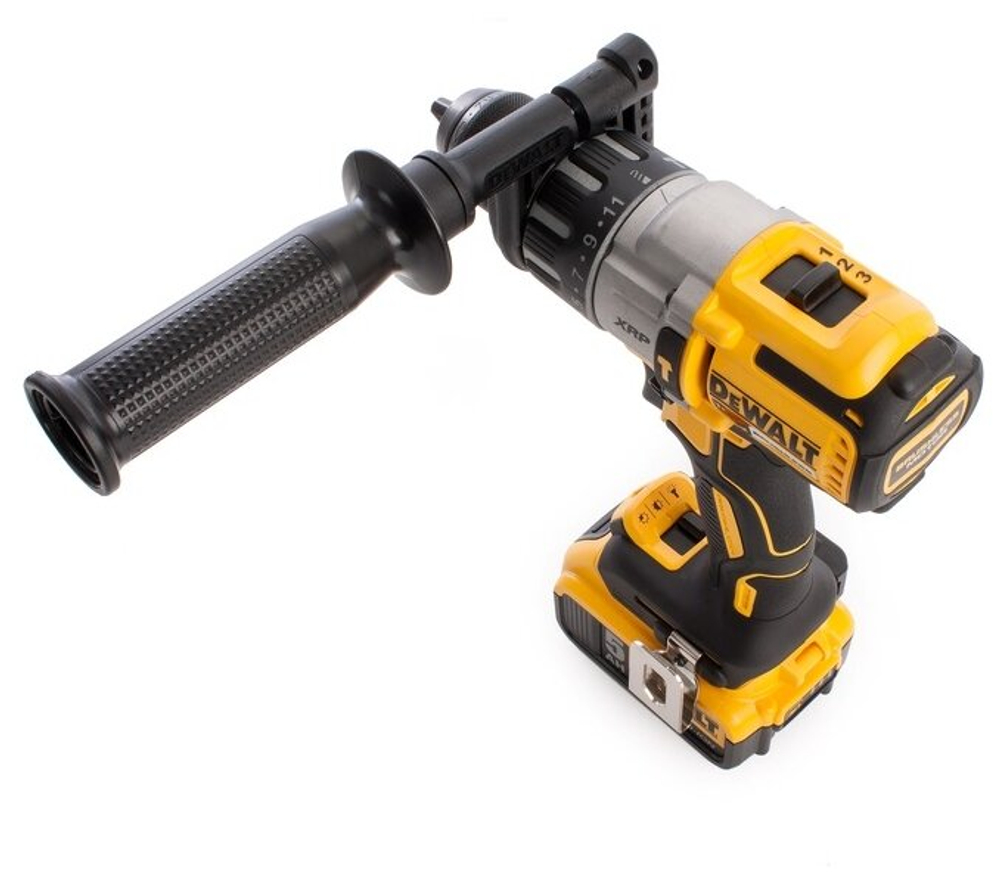 Ударная дрель-шуруповерт DEWALT DCD996P2, 18 В, 2250 об/мин, 38250 уд/мин, с 2 АКБ 5 Ач и ЗУ, в кейсе