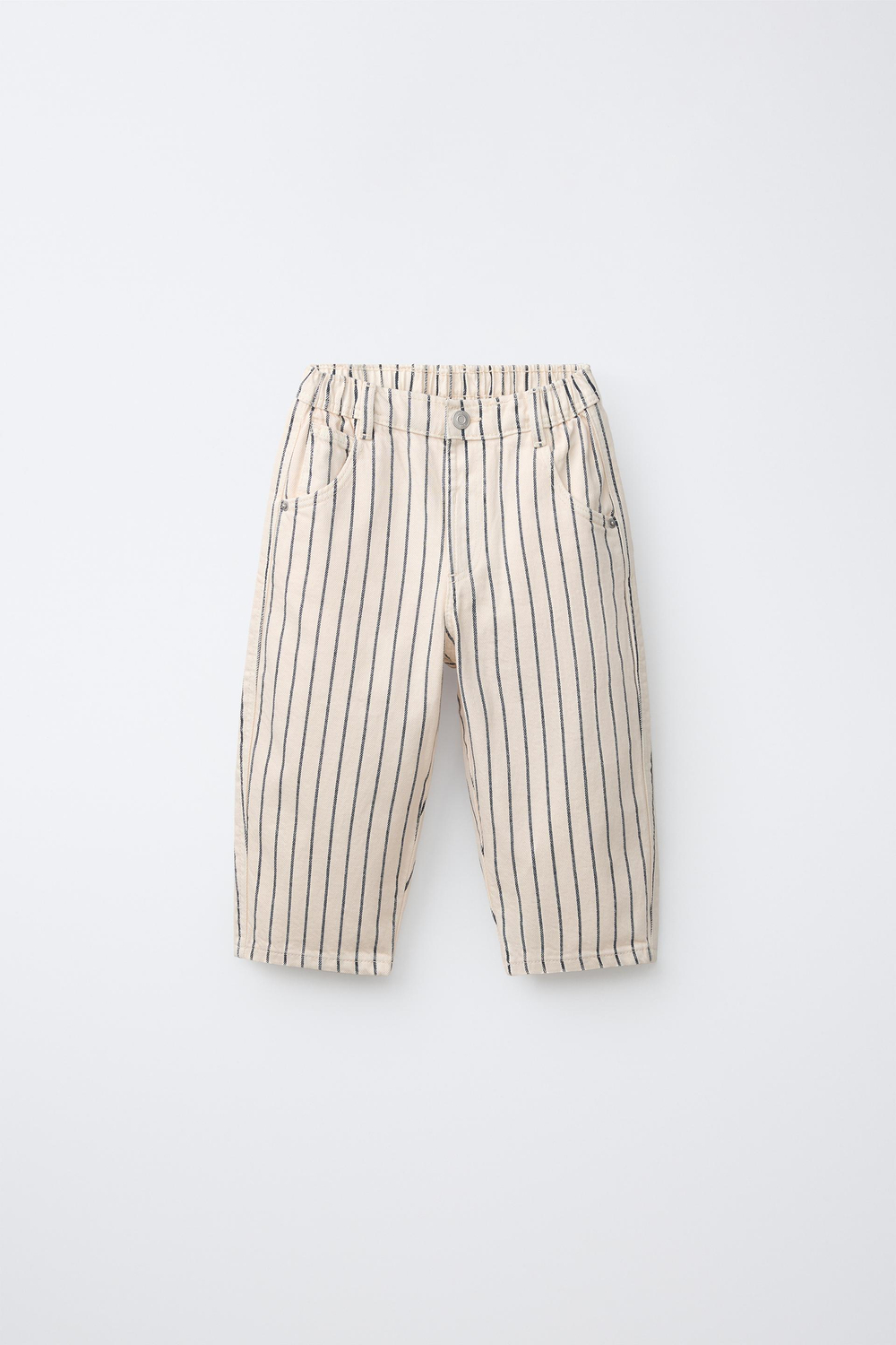 ZARA ДЖИНСЫ BAGGY В ПОЛОСКУ, СИНИЙ/БЕЛЫЙ