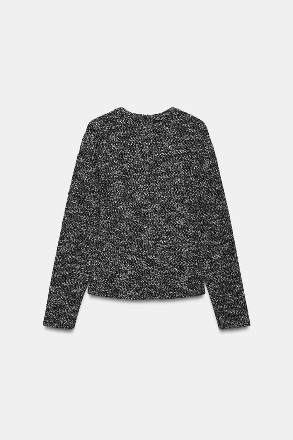 ZARA ТОП БУКЛЕ, БЕЛЫЙ/ЧЕРНЫЙ