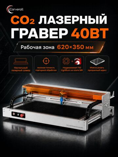 C1-40 Вт Carverall COлазер/Резка прозрачного акрила 8 мм за один проход/для печатей и