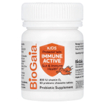 BioGaia, Kids, Immune Active with L. Reuteri + витамин D, апельсин, 60 жевательных таблеток с пробиотиками