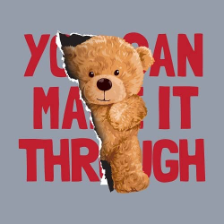 принт You can make it through серый