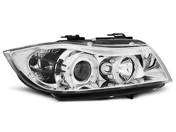 Передние фары Bmw 3 E90/E91 angel eyes chrome