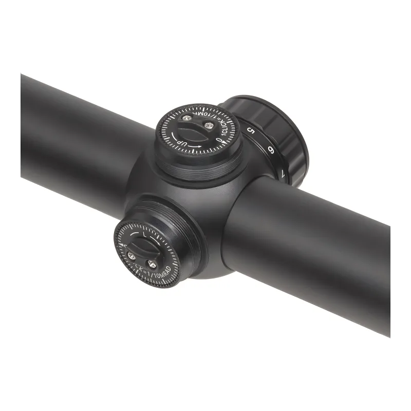 Прицел Gaut Quartz 3-9x50 AO, сетка 32, подсветка, 0.1 МIL - крупный план барабанчиков ввода поправок