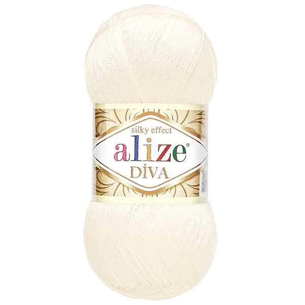 Пряжа Alize (Ализе) Diva / уп.5 мот. по 100 г, 350м, 450 жемчужный A