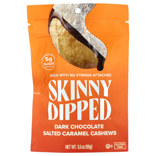 SkinnyDipped, Темный шоколад с соленой карамелью и кешью, 99 г (3,5 унции)