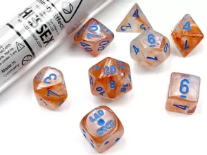Chessex Dice Set Borealis Lab Rose Gold/Blue (7 set)
