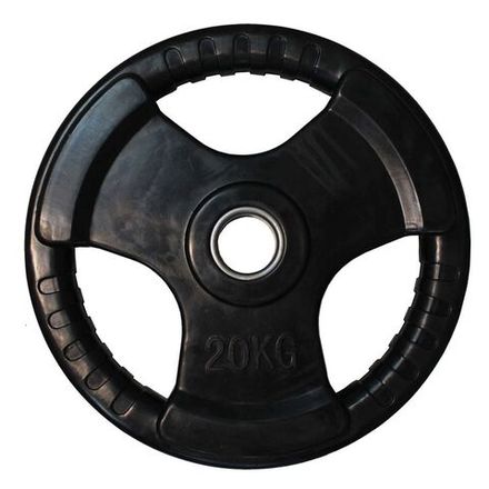 Диск обрезиненный (три хвата, черный) D51 мм PROFI-FIT 20 кг