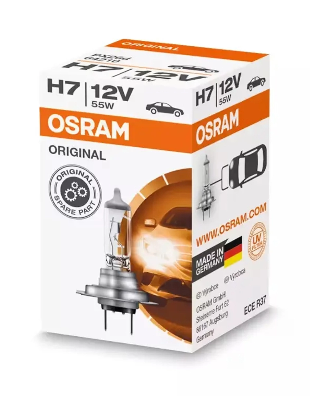 Галогенная лампа H7 55W 12V PX26d Osram