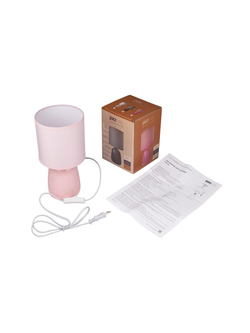 Светильник настольный JH2-02-pk E14 IP20 130х130х255мм керамика; ткань; PVC-пластик роз. JazzWay 5062337