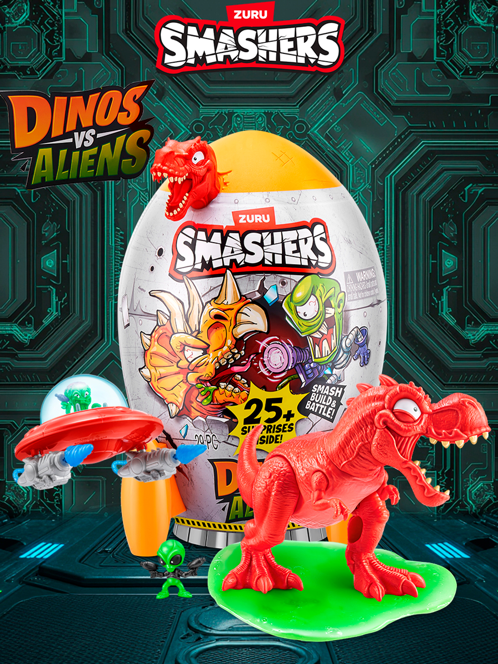 Дино Яйцо Сюрприз - Скелеты Динозавра. ZURU Smashers, игрушки для мальчиков, 7495