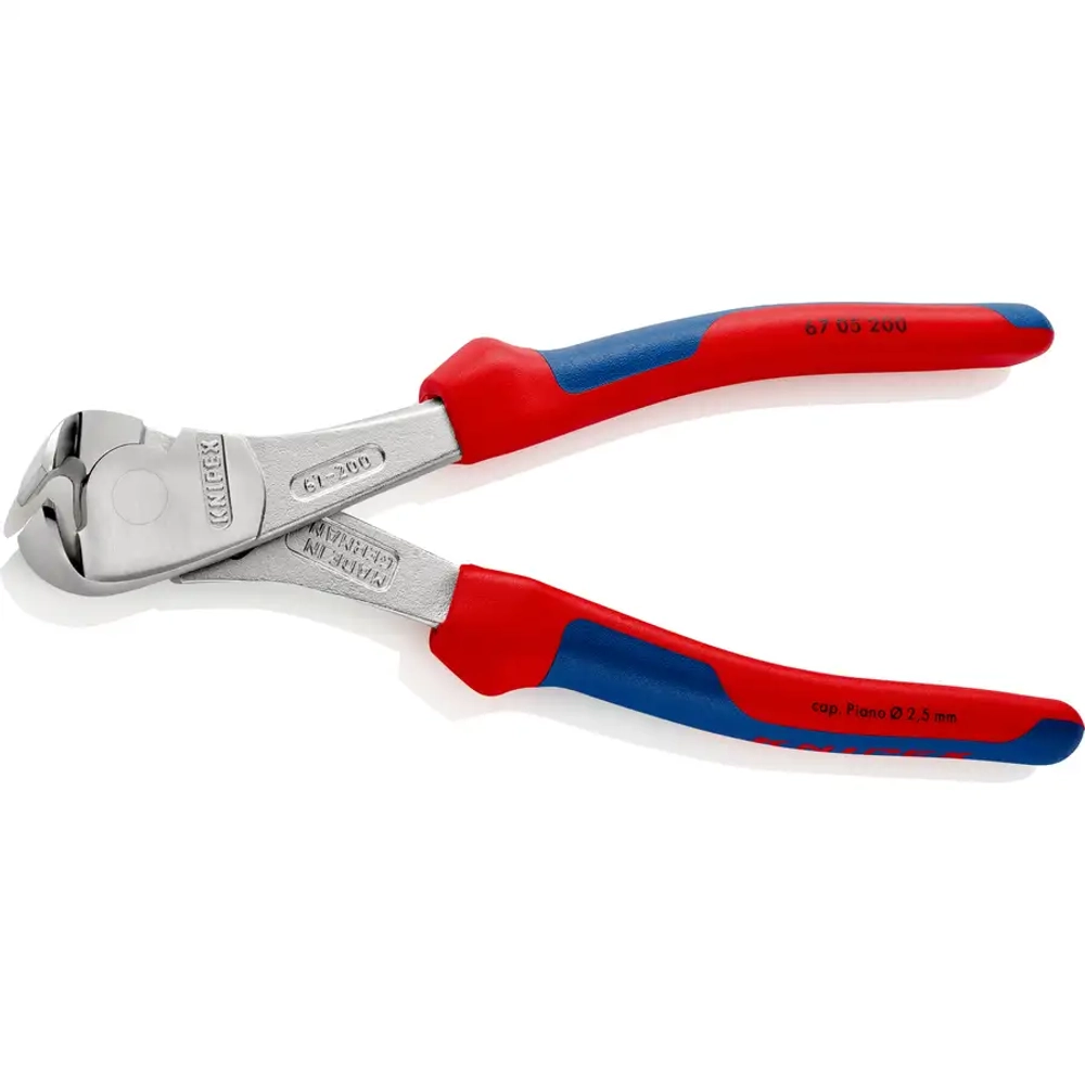 Кусачки торцевые особой мощности хромированные 200 мм Knipex 67 05 200