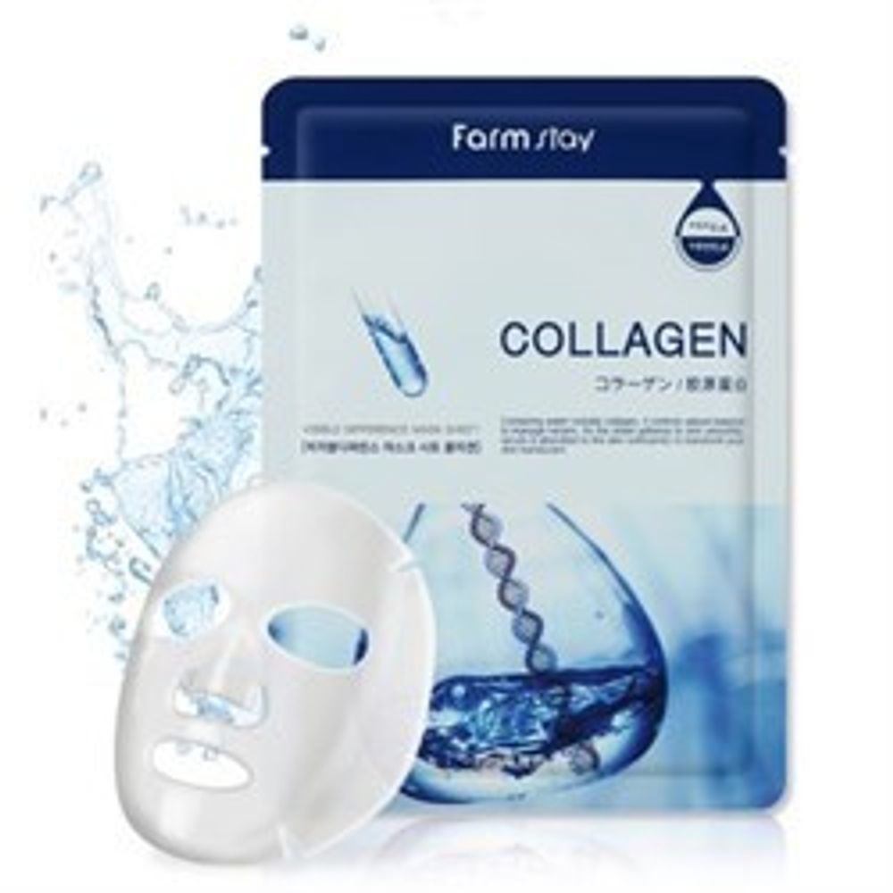 Увлажняющая тканевая маска для лица с коллагеном Farm Stay Visible difference mask sheet collagen, 23 мл